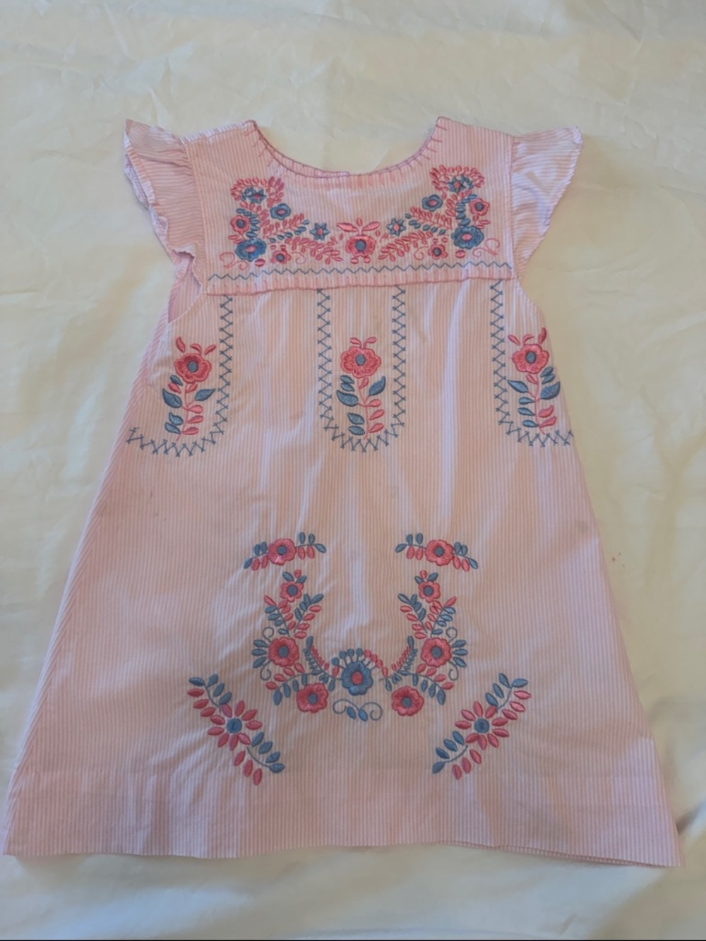 Cecil & Lou Pink Embroidered Floral Girls Dress